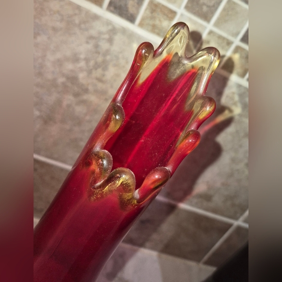 Vintage L.E. Smith Amberina GLass Swung Vase, 1960s Or 1970s - Picture 4 of 7